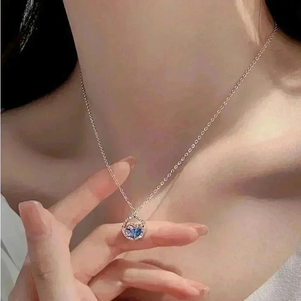 ⚠️Clearance Silver Small Whale Pendant Necklace - Picture 1 of 8